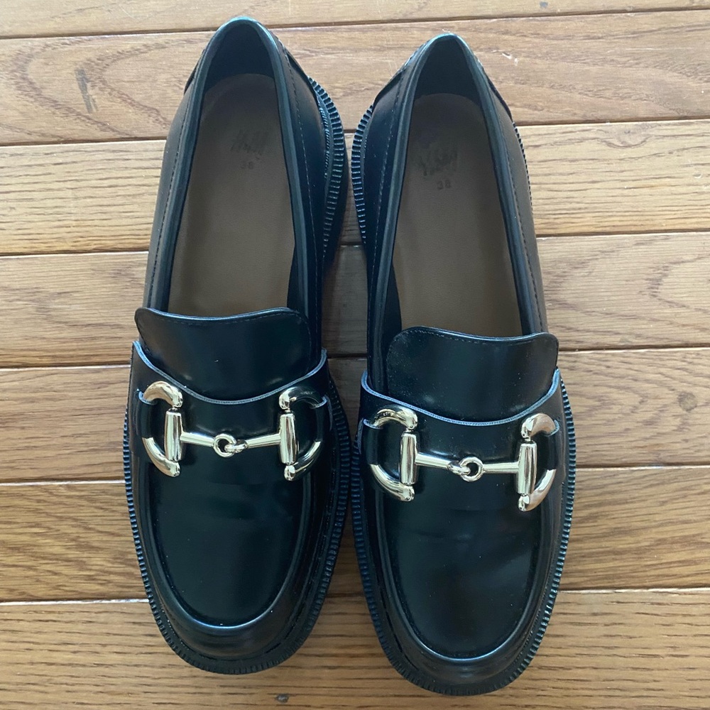 Black Chunky Loafers Size 7